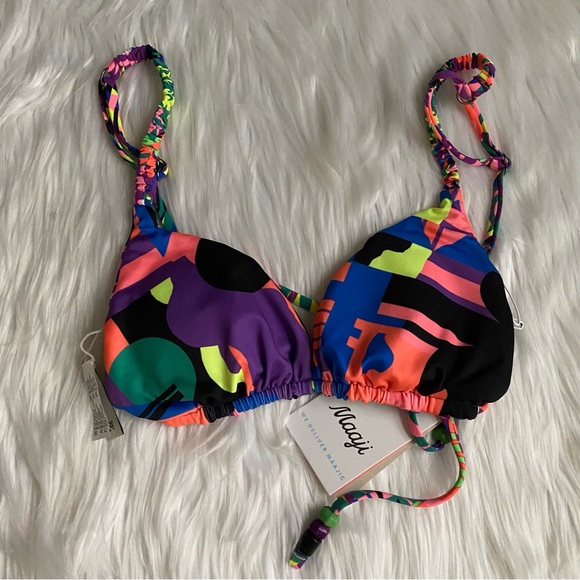 Maaji Rhapsody Crispy Sliding Triangle Bikini Top NWT S - Picture 7 of 10